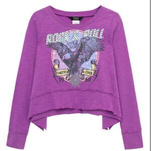 Truce Kids' Rock 'n' Roll Embellished Long Sleeve Cotton Graphic T-shirt
